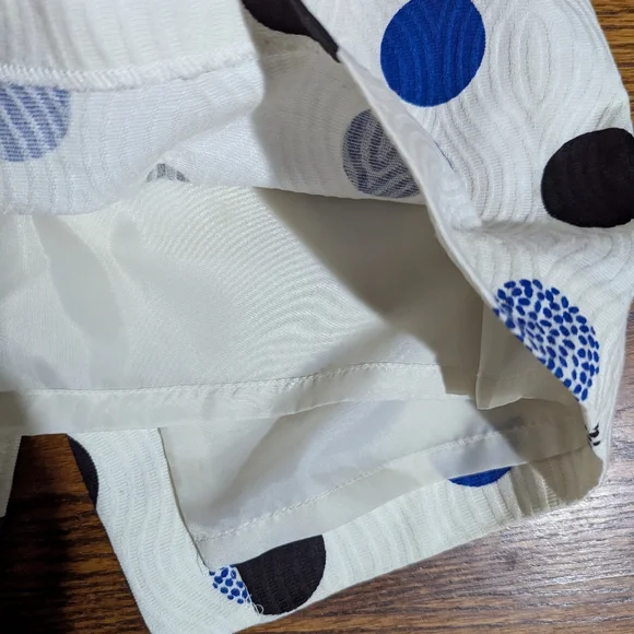 TALBOTS POLKA DOT COTTON  White/Blue/Black Pencil SKIRT Sz 2 - Picture 4 of 10